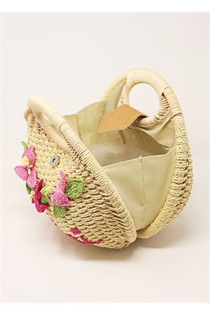 Round handbag with Capri Bouganvillea Capridea | TONDABAGBOUGANVILLEA